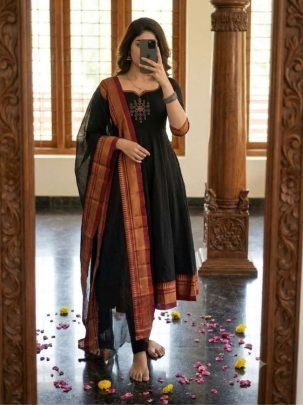 Span Cotton Jacquard Zari Border Ethnic Set