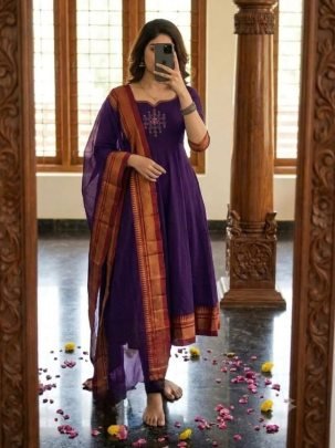 Span Cotton Jacquard Zari Border Ethnic Set