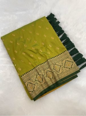 Traditional Soft Silk Saree with Rich Woven Pallu and Tassels