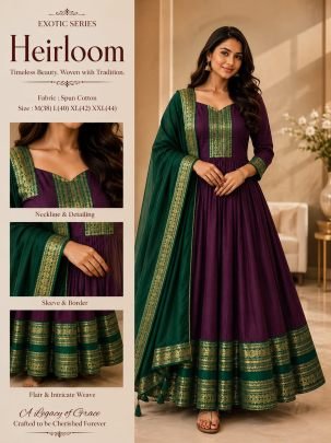 Vamika Heritage Cotton Spun Gown Set