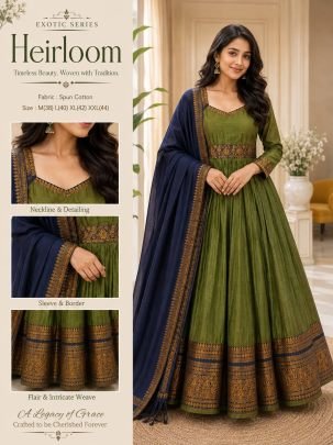 Vamika Heritage Cotton Spun Gown Set