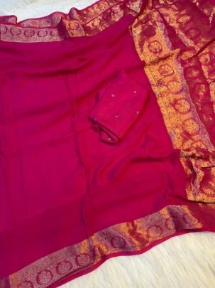 Vamika Jacquard Border Viscose Saree