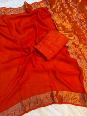 Vamika Jacquard Border Viscose Saree