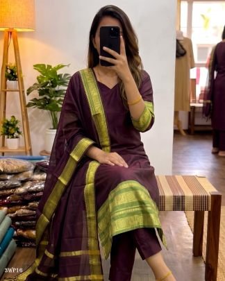 Vasudha Kanchi Weave Kurti Dupatta Set