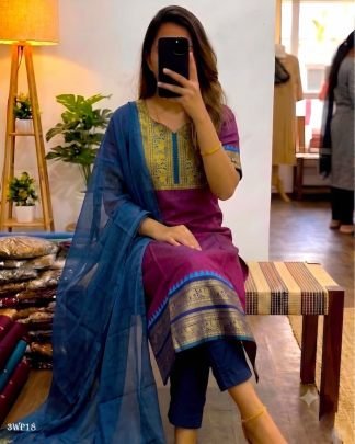 Vasudha Kanchi Weave Kurti Dupatta Set