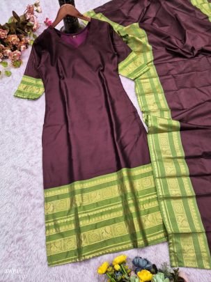 Vasudha Kanchi Weave Kurti Dupatta Set