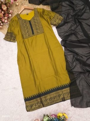 Vasudha Kanchi Weave Kurti Dupatta Set