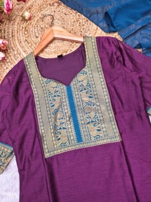 Vasudha Kanchi Weave Kurti Dupatta Set