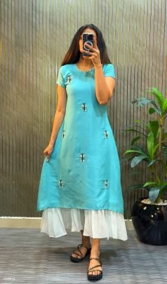 Vichitra Maggam A-Line Kurti Gown