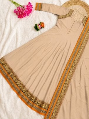 Vichitra Silk Gown With Dupatta