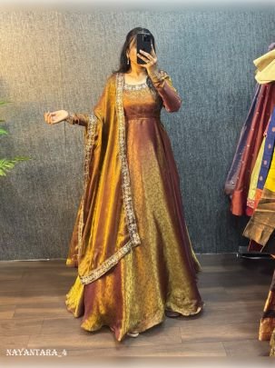 YNayantara Fendy Silk Jacquard Designer Gown